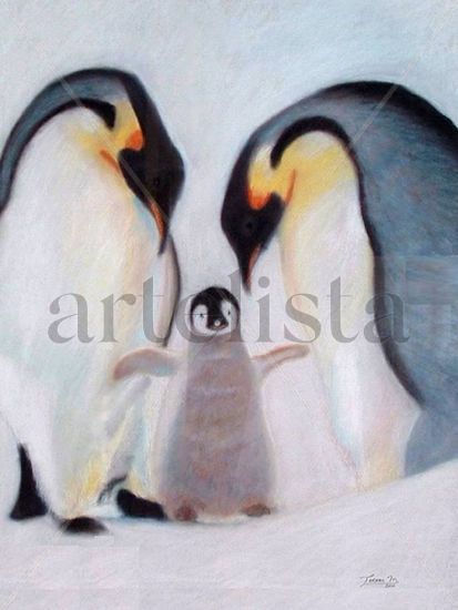 Pingüinos en la Antártida Pastel Paper Animals