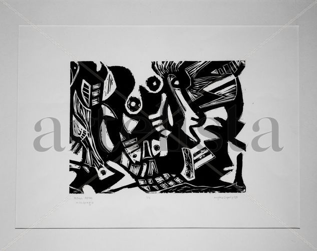 Ritmo Afro Woodcut