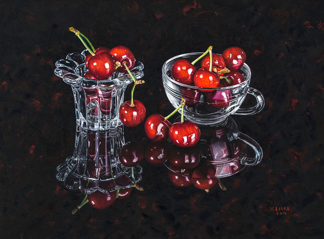 cerezas Oil Canvas Still Life Paintings