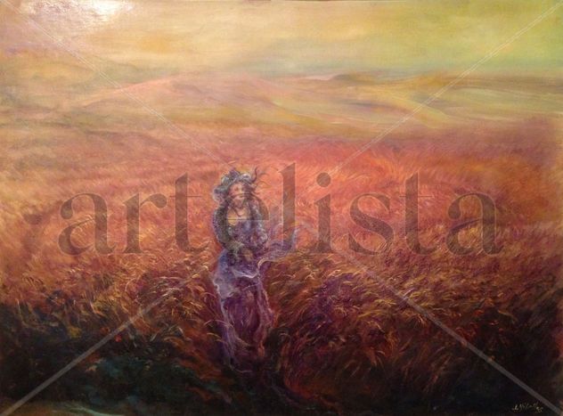 Trigal con damisela