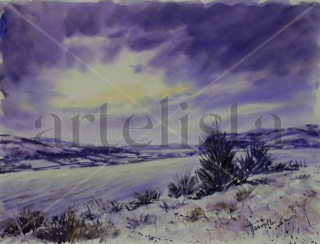 Nieve en Caravaca Watercolour Card Landscaping