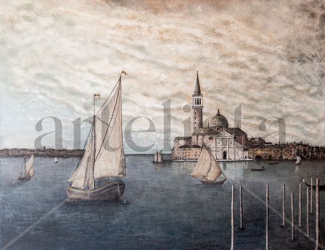 San Giorgio Majore. Venecia. Oil Canvas Marine Painting