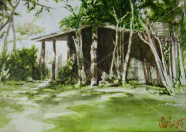 Casa de campo Watercolour Card Landscaping