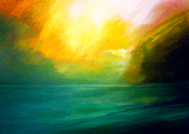 Atardecer at. Oil Canvas Marine Painting