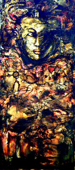 Paisaje de una mujer vestida Mixed media Canvas Figure Painting