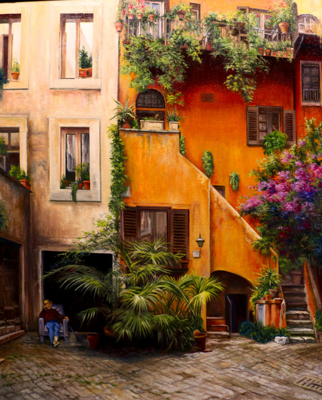 5. PATIO INTERIOR CON MUJER AL FONDO
