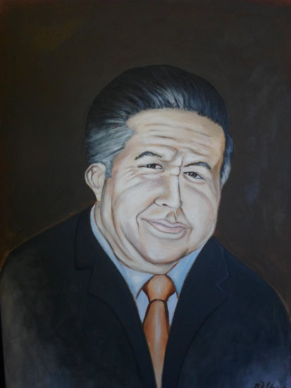 retrato, del señor ilufi,( toya ilufi, constitucion, chile). Acrylic Textile Portrait