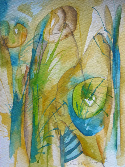 Verde al mar Watercolour Paper Marine Painting