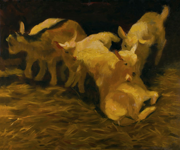 Goats Oil Canvas Animals