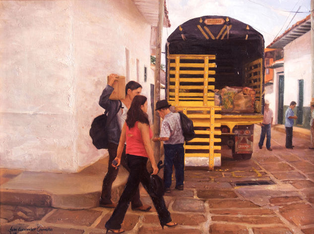 CAMION AMARILLO Oil Canvas Landscaping