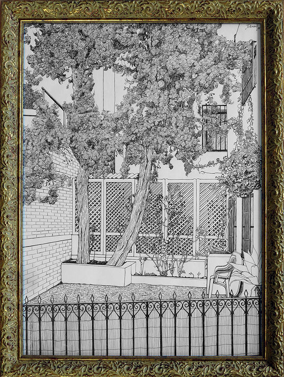 Patio de Mojácar con 2 árboles