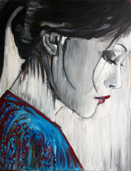 Japan blue Acrylic Canvas Portrait