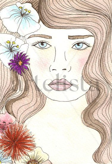 TIERRA FLORES Watercolour Paper Portrait