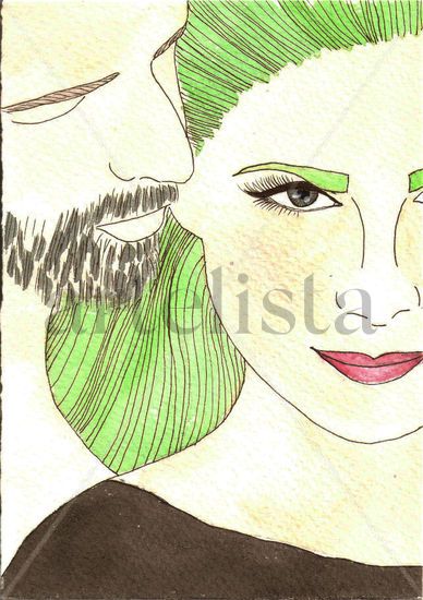 VERDE PAREJA Watercolour Paper Portrait