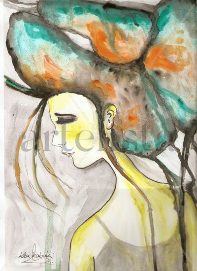 INSPIRACIÓN KLIMT 1 Watercolour Paper Portrait