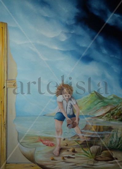 Visões: O Menino Poeta Oil Canvas Figure Painting