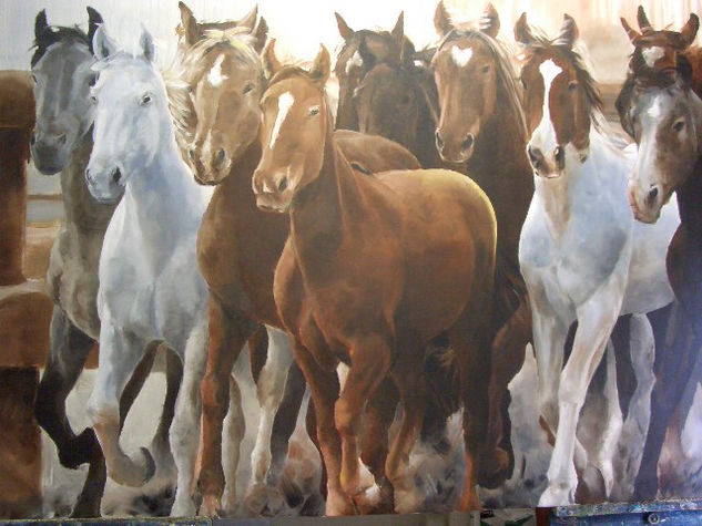 caballos Acrílico Lienzo Animales