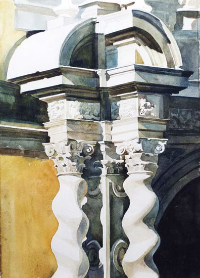 Columnas Facultad Derecho, Granada Watercolour Paper Landscaping