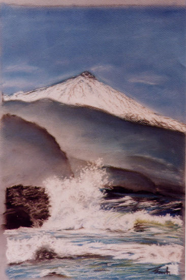 Teide Pastel Paper Marine Painting