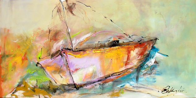 En casa a pesar de todo Vendida Mixed media Textile Marine Painting