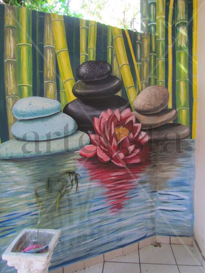 Flor de Loto (Mural) Acrylic Others Floral Painting