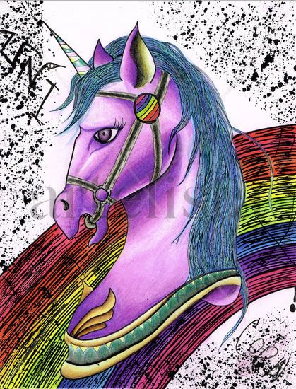 Rainbow Unicorn Mixed Media