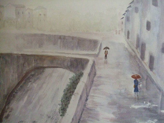 PASEO POR EL LADO DERECHO Watercolour Paper Landscaping