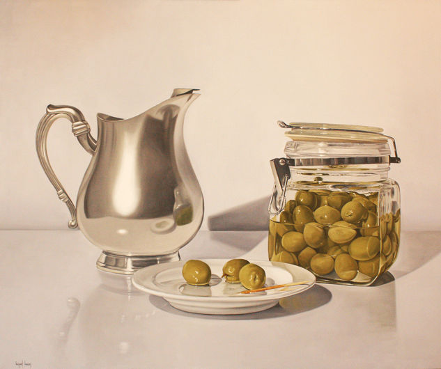 Aceitunas y jarra Oil Canvas Still Life Paintings