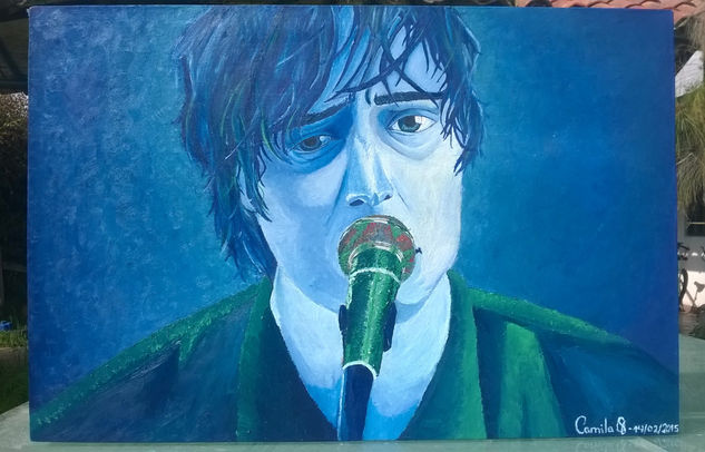 Julian Casablancas-Reptilia Oil Canvas Portrait