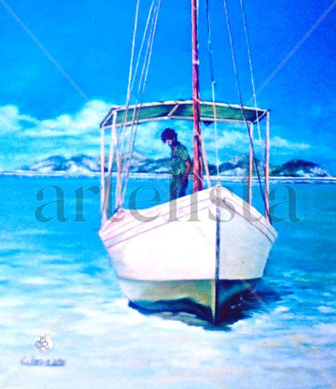 Hacia la Orilla Oil Canvas Marine Painting