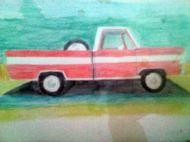 Ford F-1000 Pencil (coloured) Paper Figure Painting