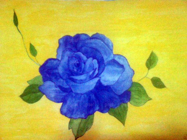 Rosa azul Watercolour Paper Floral Painting