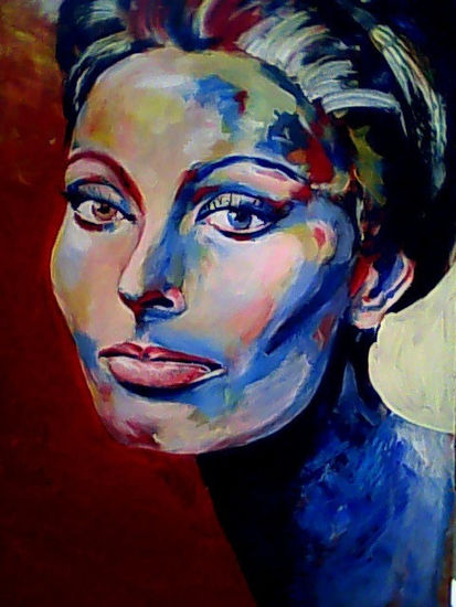 SOFIA LOREN Acrílico Cartulina Retrato