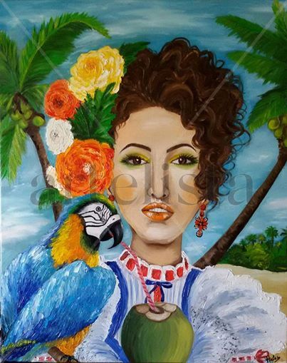 Caribbean woman Oil Canvas Figure Painting