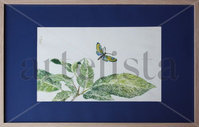 Hojas apaisadas con mariposa