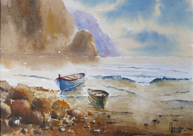 Aldea San Nicolás Watercolour Paper Marine Painting