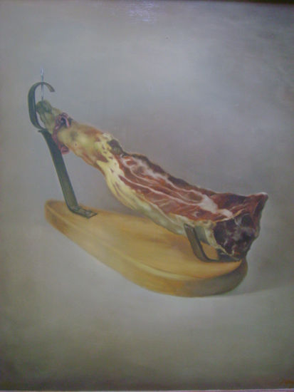 Jamón Óleo Tabla Bodegones