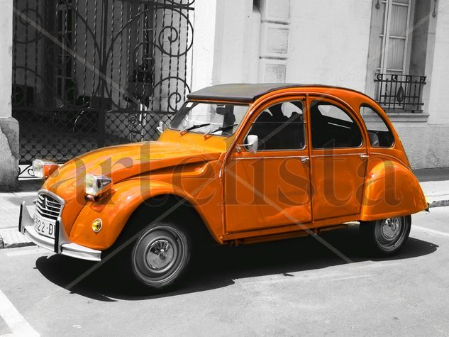 Orange car Retrato Técnicas alternativas