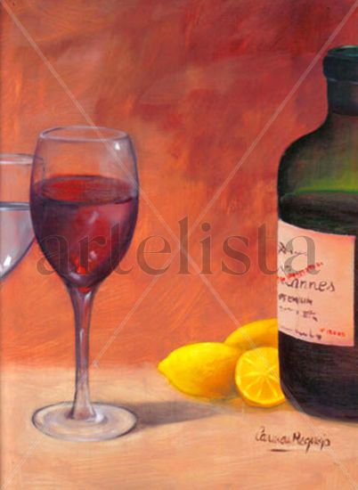 Bodegón Vidrios V Oil Panel Still Life Paintings