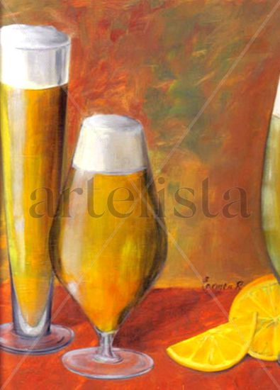 Bodegon Vidrios VI Oil Panel Still Life Paintings