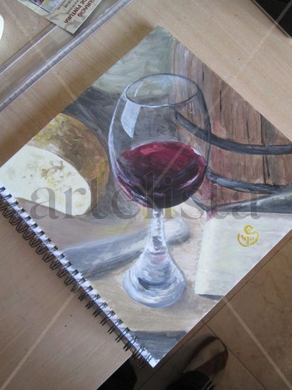 Copa de vino Acrylic Paper Still Life Paintings