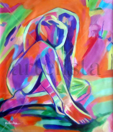 Sorrows Acrylic Canvas Figure Painting