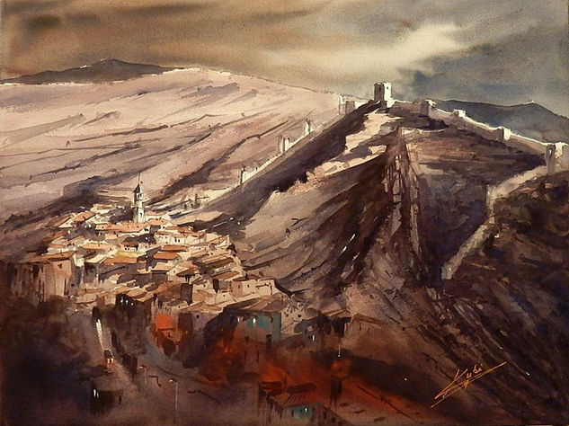 ALBARRACIN, PRIMERAS LUCES Watercolour Paper Landscaping