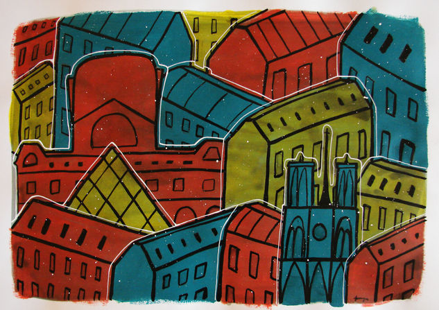 Recortes de Paris Acrílico Papel Paisaje