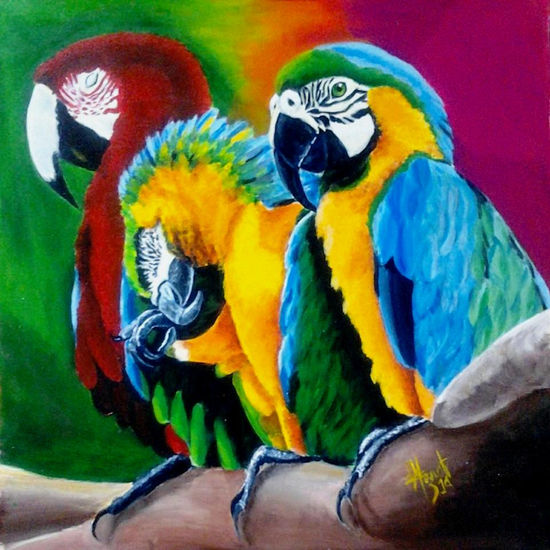 Guacamayos Acrylic Canvas Animals