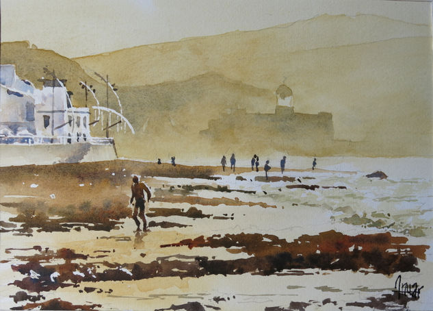 Auditorio Alfredo Kraus Watercolour Paper Marine Painting