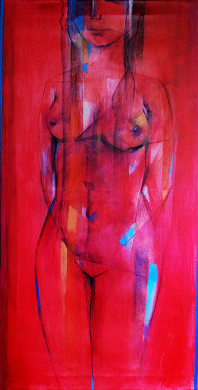 Eva Media Mixta Tela Desnudos