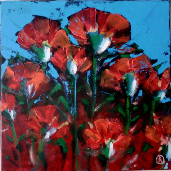 flow2 Acrylic Textile Floral Painting