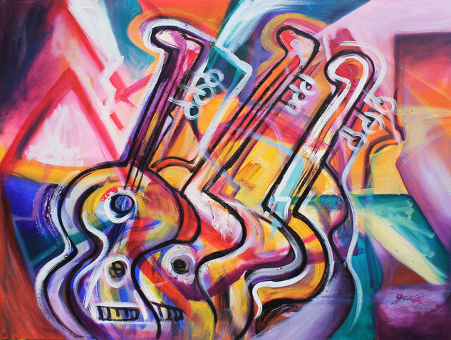 guitarras Oil Canvas Still Life Paintings