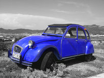 Blue classic car